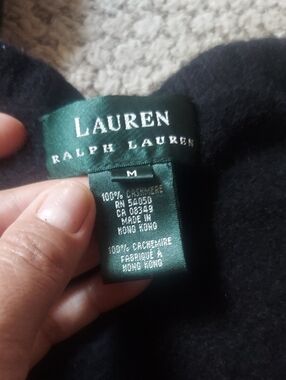 Lauren Ralph Lauren Black Cashmere Sweater - M
